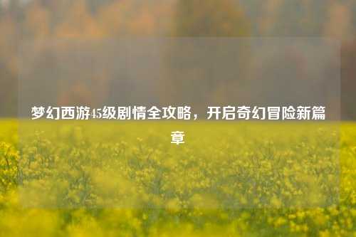 梦幻西游45级剧情全攻略,开启奇幻冒险新篇章