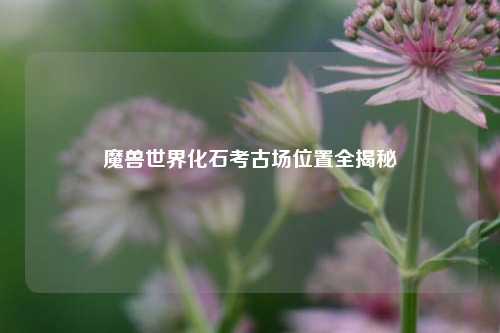 魔兽世界化石考古场位置全揭秘
