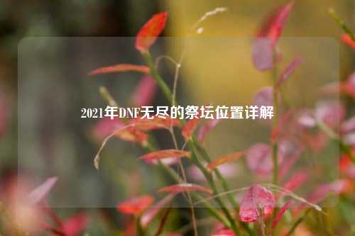 2021年DNF无尽的祭坛位置详解